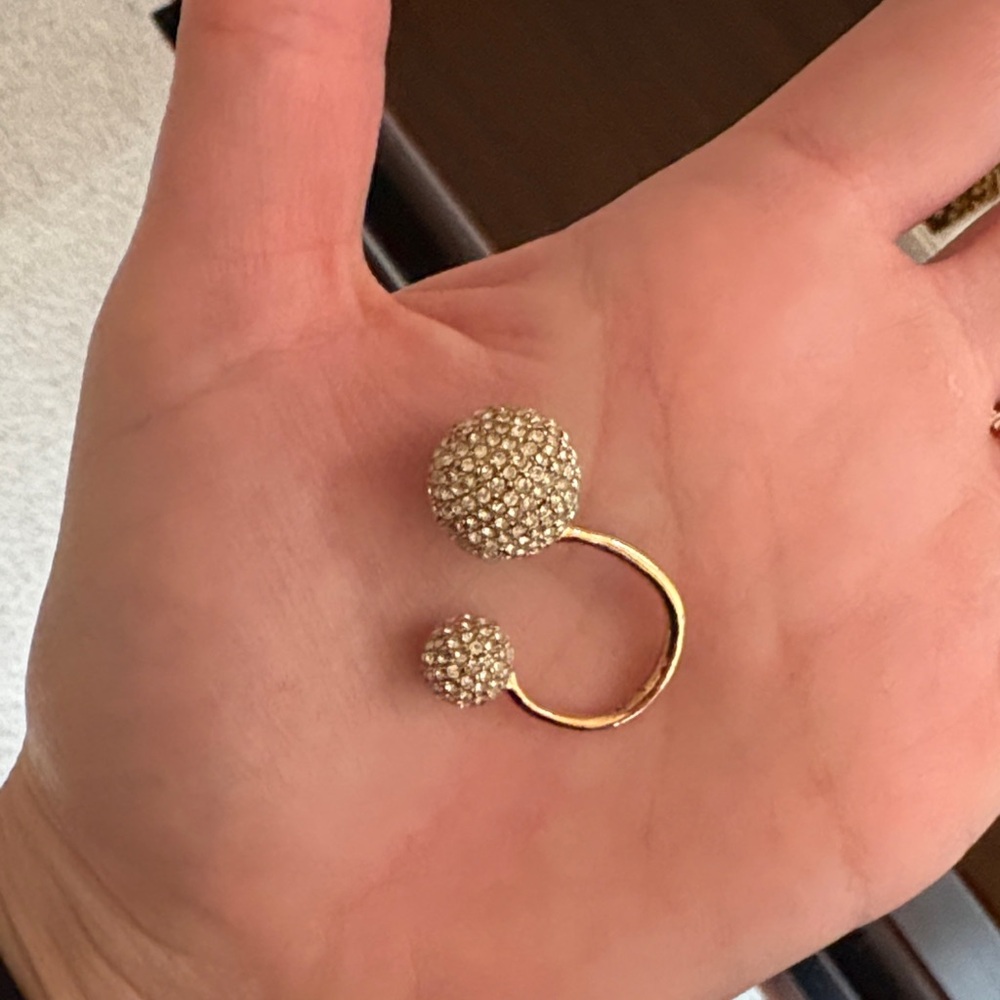 Kate Spade Gold Crystal Ball Ring